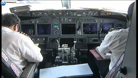 Pilots in a cockpit
