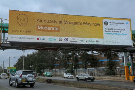 A digital billboard mounted along Mbagathi way in Nairobi