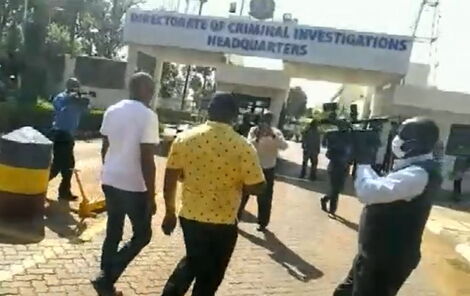 Dennis Karani Gachoki arrives at the DCI headquarters along Kiambu Road on Monday, May 23, 2022