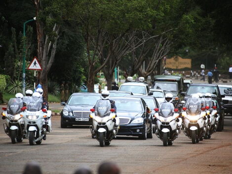Undated image of president Uhuru Kenyatta motorcade
