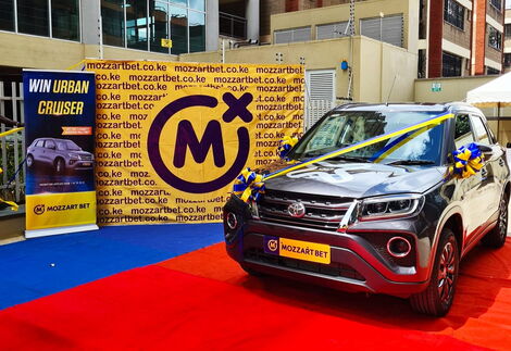 An image of the car won by Francis Natembeya 