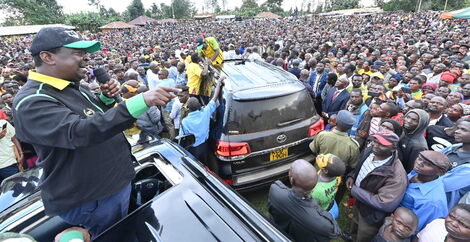 ANC party leader Musalia Mudavadi at a campaign rally in Nyamira County on Thursday, May 5, 2022.