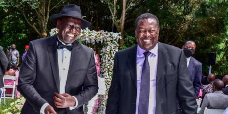 An image of President William Ruto with Prime Minister Musalia Mudavadi at a past event.
