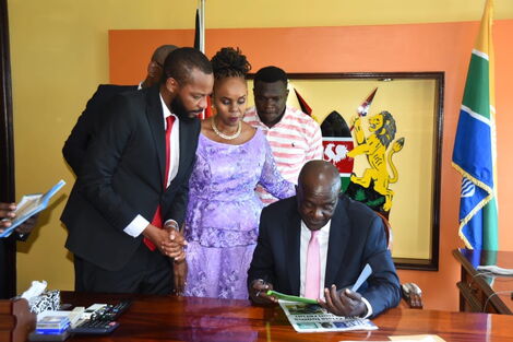 Governor Gideon Mung'aro and his deputy Flora Chibule.