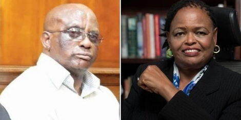 Chief Justice Martha Koome and a convicted murderer, Francis Karoki Muruatetu (L)