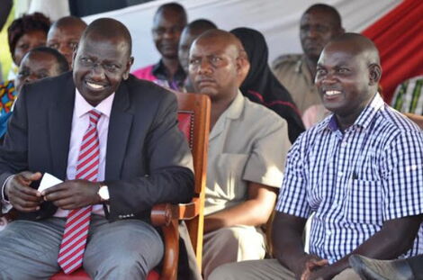 Deputy President William Ruto and Ex-Kaloleni MP Gunga Mwinga (right) in November 2015.