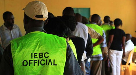 IEBC officials in a polling station