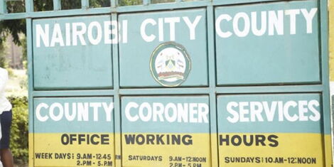 An image of the entrance to the Nairobi City Mortuary.