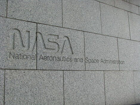 The signboard of the National Aeronautics and Space Administration.