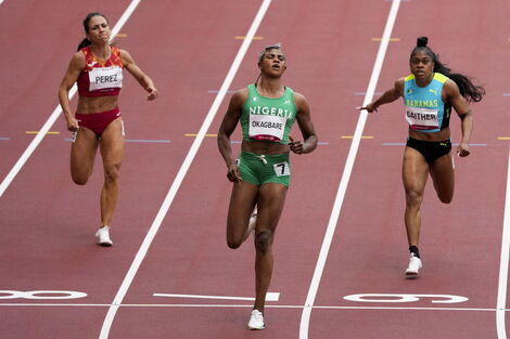 A file image of Nigerian sprinter Blessing Okagbare