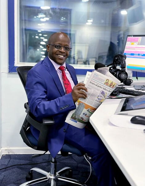 Radio presenter Njogu Wa Njoroge at Kayu FM on January 23, 2023