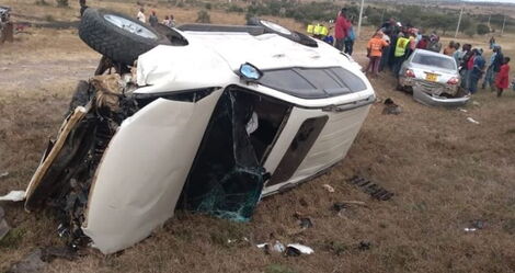 The accident involving nominated senator Priscilla Kitsao's vehicle along Mombasa Road on August 5, 2020.