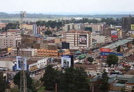 An aerial view of Eldoret town.