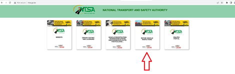 Screengrab of NTSA online portal 