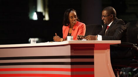 Yvonne Okwara and Erick Lattif at the Presidential Debate of July 26, 2022.