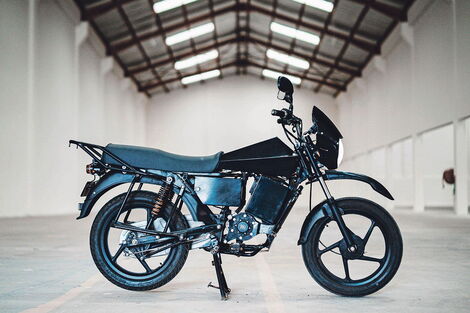 An image of an electric motorcycle pictured in August 2021.