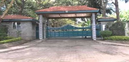 The gate of former President Kibaki’s Kanyange home in Othaya 
