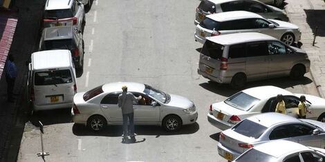 Vehicles in the Nairobi CBD.