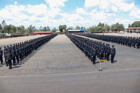 The passing out parade for 2,881 officers at Kiganjo Police College, Nyeri County on Tuesday January 10, 2022