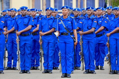 Undated image of National Police Service (NPS) officers at a previous parade.