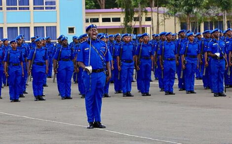 Police officers during a parade