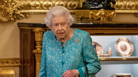 Britain's Queen Elizabeth II at Windsor Castle in England on October 19, 2021.