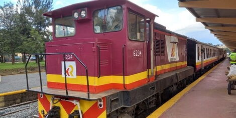 A file image of the revamped train at the Nakuru Railway Station enroute the Kisumu Railway Station