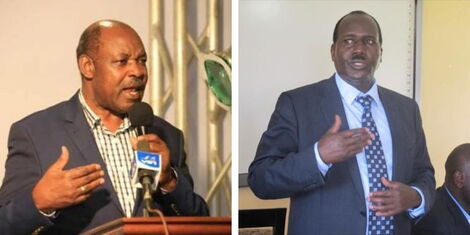 A photo collage of former governors; Jack Ranguma of Kisumu (left) and Cleophas Lagat of Nandi (right)