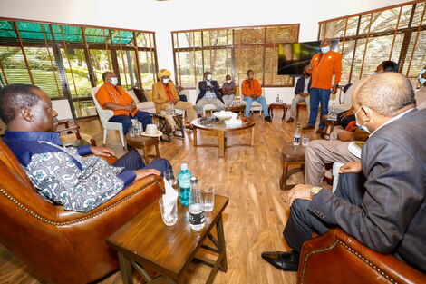 Mt Kenya elders visit ODM leader Raila Odinga at his Karen home in Nairobi on Friday, April 30