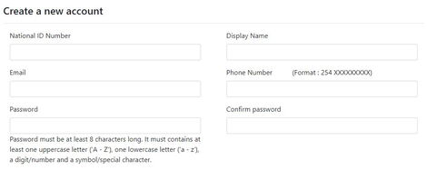 Registration page on the PSC portal