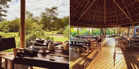 A collage image of Chyulu Club resort in Makueni county.