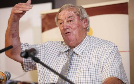 Former Head of Public Service Dr Richard Leakey speaking during a previous media briefing.