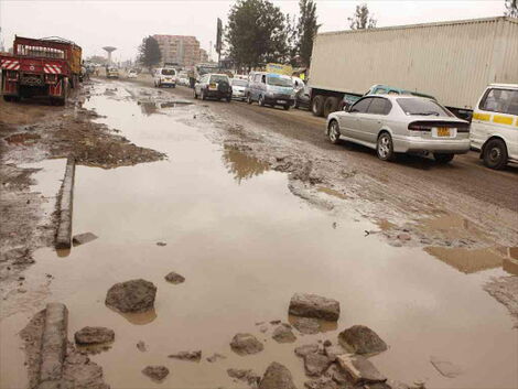 File photo of a poor road network in the country