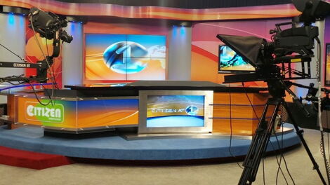 An empty studio at Citizen TV headquarters in Kilimani Nairobi.