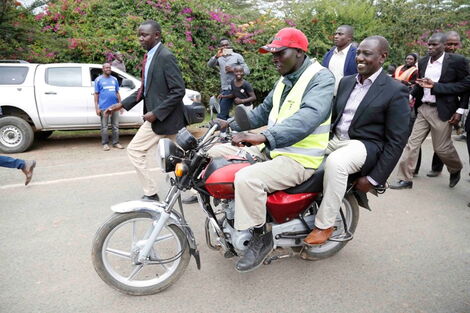 DP Ruto on board a boda boda