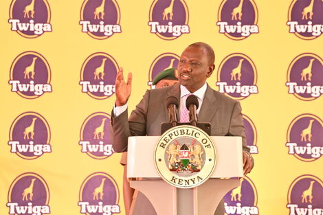 President William Ruto during the opening of the Twiga Foods Distribution Centre in Ruiru, Kiambu County on Monday, November 28, 2022