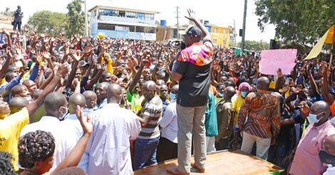 DP William Ruto addressing residents at the Funyula Stadium, Busia County on March 12, 2021.