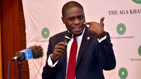 Nairobi Senator Johnson Sakaja makes his remarks during the launch of a report titled Job Entry Level Skills launched at the Serena Hotel on November 6, 2019.