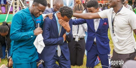 Mumias East MP Peter Salasya being prayed for on Saturday, December 3, 2022.