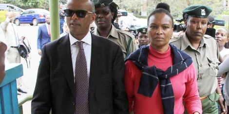 Prime suspect in Tob Cohen's murder Sarah Cohen and her lawyer Philip Murgor in court on October 3, 2019.