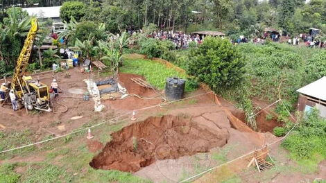Scene of the accident where five people died at a gold mine at Bushiangala, Ikolomani constituency, Kakamega county