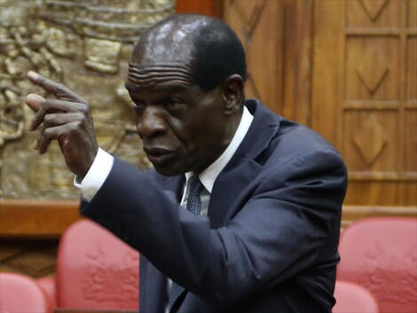 An undated photo of Mt Elgon MP John Serut speaking a past parliamentary session