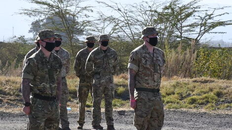 British troops at the British Army Training Unit Kenya BATUK camp in Nanyuki.