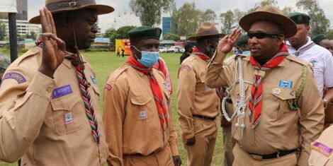 Former Nairobi Governor Mike Sonko inspects a guard of honour by scouts.