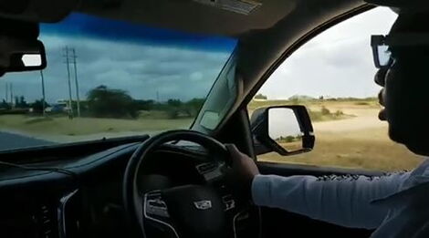 Nairobi Governor Mike Sonko driving a Cadillac Escalade