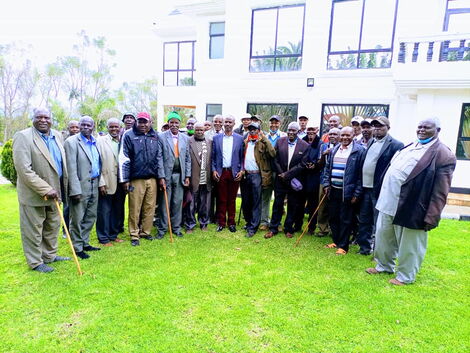 ODM nominated Mp Wilson Sossion with elders at his residence