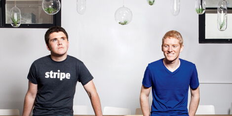 Irish brothers Patrick and John Collison who founded Stripe in 2010