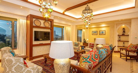 The lounge at the Serena Hotel Presidential Suite