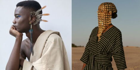 A file image of Dolat's pieces strung by models