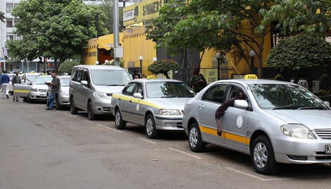 A file image of taxi drivers in Nairobi